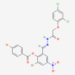 2-bromo-6-[(E)-{2-[(2,4-dichlorophenoxy)acetyl]hydrazinylidene}methyl]-4-nitrophenyl 4-bromobenzoate