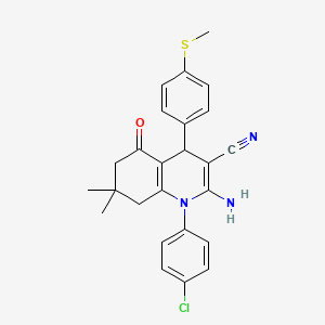 2-Amino-1-(4-chlorophenyl)-7,7-dimethyl-4-(4-(methylthio)phenyl)-5-oxo-1,4,5,6,7,8-hexahydroquinoline-3-carbonitrile