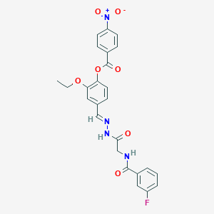 2-Ethoxy-4-[(E)-({2-[(3-fluorophenyl)formamido]acetamido}imino)methyl]phenyl 4-nitrobenzoate