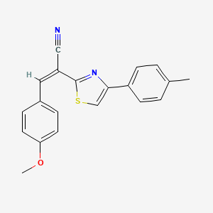 molecular formula C20H16N2OS B11540756 3-(4-Methoxyphenyl)-2-[4-(4-methylphenyl)-1,3-thiazol-2-yl]acrylonitrile 