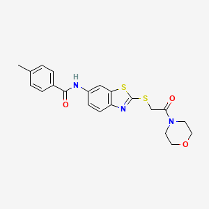 4-methyl-N-(2-{[2-(morpholin-4-yl)-2-oxoethyl]sulfanyl}-1,3-benzothiazol-6-yl)benzamide