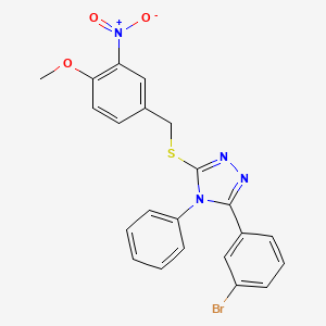 3-(3-bromophenyl)-5-[(4-methoxy-3-nitrobenzyl)sulfanyl]-4-phenyl-4H-1,2,4-triazole