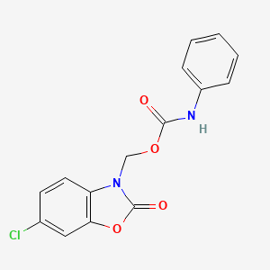 (6-chloro-2-oxo-1,3-benzoxazol-3(2H)-yl)methyl phenylcarbamate