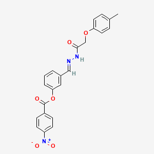 3-[(E)-{2-[(4-methylphenoxy)acetyl]hydrazinylidene}methyl]phenyl 4-nitrobenzoate