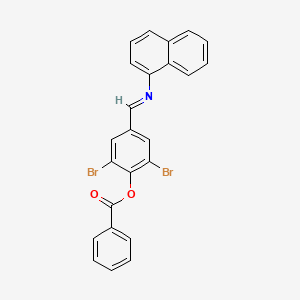 2,6-dibromo-4-[(E)-(naphthalen-1-ylimino)methyl]phenyl benzoate