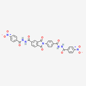 molecular formula C30H19N7O10 B11541224 N'-[(4-nitrophenyl)carbonyl]-2-[4-({2-[(4-nitrophenyl)carbonyl]hydrazinyl}carbonyl)phenyl]-1,3-dioxo-2,3-dihydro-1H-isoindole-5-carbohydrazide 