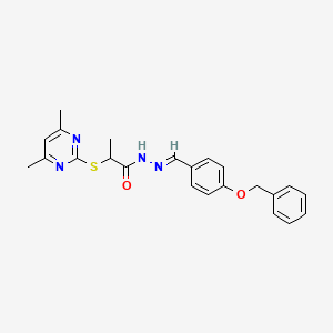 N'-[(E)-[4-(Benzyloxy)phenyl]methylidene]-2-[(4,6-dimethylpyrimidin-2-YL)sulfanyl]propanehydrazide