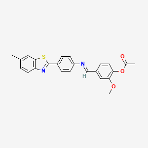 2-methoxy-4-[(E)-{[4-(6-methyl-1,3-benzothiazol-2-yl)phenyl]imino}methyl]phenyl acetate