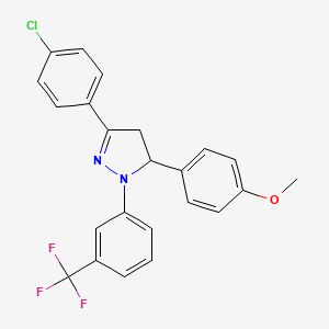 3-(4-chlorophenyl)-5-(4-methoxyphenyl)-1-[3-(trifluoromethyl)phenyl]-4,5-dihydro-1H-pyrazole