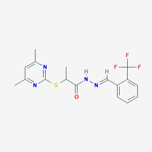 2-[(4,6-Dimethylpyrimidin-2-YL)sulfanyl]-N'-[(E)-[2-(trifluoromethyl)phenyl]methylidene]propanehydrazide