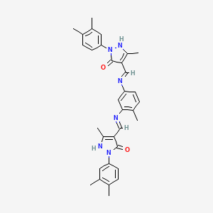 4,4'-[(4-methylbenzene-1,3-diyl)bis(iminomethylylidene)]bis[2-(3,4-dimethylphenyl)-5-methyl-2,4-dihydro-3H-pyrazol-3-one]