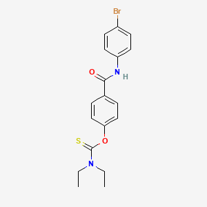 molecular formula C18H19BrN2O2S B11541433 O-{4-[(4-bromophenyl)carbamoyl]phenyl} diethylcarbamothioate 