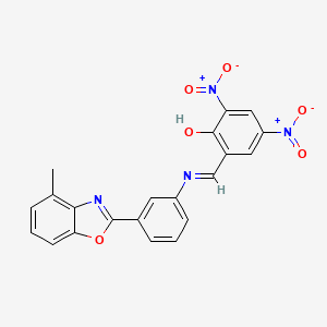 2-[(E)-{[3-(4-methyl-1,3-benzoxazol-2-yl)phenyl]imino}methyl]-4,6-dinitrophenol