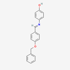 4-[(4-Phenylmethoxyphenyl)methylideneamino]phenol