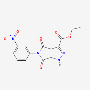 Ethyl 5-(3-nitrophenyl)-4,6-dioxo-1,3a,4,5,6,6a-hexahydropyrrolo[3,4-c]pyrazole-3-carboxylate