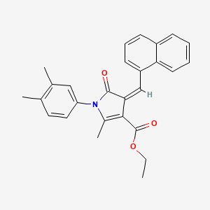 ethyl (4Z)-1-(3,4-dimethylphenyl)-2-methyl-4-(naphthalen-1-ylmethylidene)-5-oxo-4,5-dihydro-1H-pyrrole-3-carboxylate