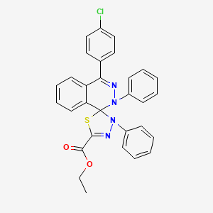 ethyl 4-(4-chlorophenyl)-2,3'-diphenyl-2H,3'H-spiro[phthalazine-1,2'-[1,3,4]thiadiazole]-5'-carboxylate