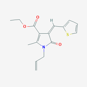 ethyl (4Z)-2-methyl-5-oxo-1-(prop-2-en-1-yl)-4-(thiophen-2-ylmethylidene)-4,5-dihydro-1H-pyrrole-3-carboxylate