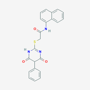 2-[(4,6-dioxo-5-phenyl-1,4,5,6-tetrahydropyrimidin-2-yl)sulfanyl]-N-(naphthalen-1-yl)acetamide