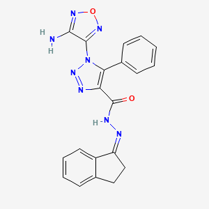 1-(4-amino-1,2,5-oxadiazol-3-yl)-N'-[(1Z)-2,3-dihydro-1H-inden-1-ylidene]-5-phenyl-1H-1,2,3-triazole-4-carbohydrazide