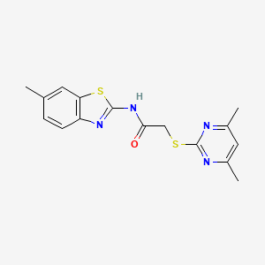 2-[(4,6-dimethylpyrimidin-2-yl)sulfanyl]-N-(6-methyl-1,3-benzothiazol-2-yl)acetamide