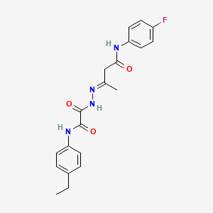 (3E)-3-(2-{[(4-ethylphenyl)amino](oxo)acetyl}hydrazinylidene)-N-(4-fluorophenyl)butanamide