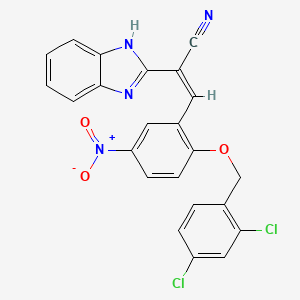 (2Z)-2-(1H-benzimidazol-2-yl)-3-{2-[(2,4-dichlorobenzyl)oxy]-5-nitrophenyl}prop-2-enenitrile