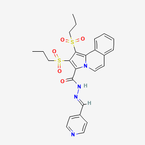 1,2-bis(propylsulfonyl)-N'-[(E)-pyridin-4-ylmethylidene]pyrrolo[2,1-a]isoquinoline-3-carbohydrazide