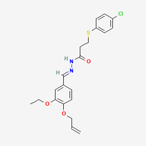 3-[(4-Chlorophenyl)sulfanyl]-N'-[(E)-[3-ethoxy-4-(prop-2-EN-1-yloxy)phenyl]methylidene]propanehydrazide