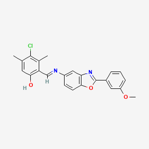 4-chloro-2-[(E)-{[2-(3-methoxyphenyl)-1,3-benzoxazol-5-yl]imino}methyl]-3,5-dimethylphenol