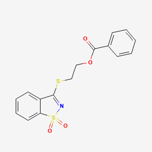 2-[(1,1-Dioxido-1,2-benzothiazol-3-yl)sulfanyl]ethyl benzoate