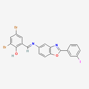 2,4-dibromo-6-[(E)-{[2-(3-iodophenyl)-1,3-benzoxazol-5-yl]imino}methyl]phenol