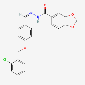 N'-[(Z)-{4-[(2-chlorobenzyl)oxy]phenyl}methylidene]-1,3-benzodioxole-5-carbohydrazide