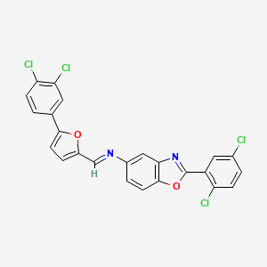 2-(2,5-dichlorophenyl)-N-{(E)-[5-(3,4-dichlorophenyl)furan-2-yl]methylidene}-1,3-benzoxazol-5-amine