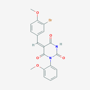 (5E)-5-[(3-bromo-4-methoxyphenyl)methylidene]-1-(2-methoxyphenyl)-1,3-diazinane-2,4,6-trione