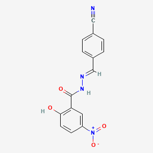 N'-[(E)-(4-cyanophenyl)methylidene]-2-hydroxy-5-nitrobenzohydrazide