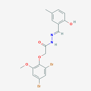 2-(2,4-dibromo-6-methoxyphenoxy)-N'-[(E)-(2-hydroxy-5-methylphenyl)methylidene]acetohydrazide