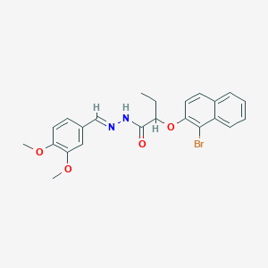 2-[(1-bromonaphthalen-2-yl)oxy]-N'-[(E)-(3,4-dimethoxyphenyl)methylidene]butanehydrazide