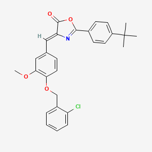 (4Z)-2-(4-tert-butylphenyl)-4-{4-[(2-chlorobenzyl)oxy]-3-methoxybenzylidene}-1,3-oxazol-5(4H)-one