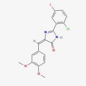 (5E)-2-(2-chloro-5-iodophenyl)-5-(3,4-dimethoxybenzylidene)-3,5-dihydro-4H-imidazol-4-one