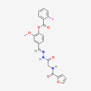 4-[(E)-({2-[(Furan-2-YL)formamido]acetamido}imino)methyl]-2-methoxyphenyl 2-iodobenzoate