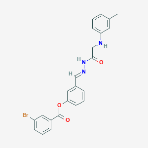 3-[(E)-({2-[(3-Methylphenyl)amino]acetamido}imino)methyl]phenyl 3-bromobenzoate