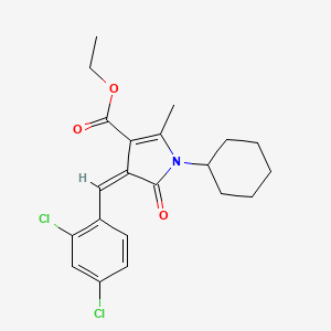 ethyl (4Z)-1-cyclohexyl-4-(2,4-dichlorobenzylidene)-2-methyl-5-oxo-4,5-dihydro-1H-pyrrole-3-carboxylate