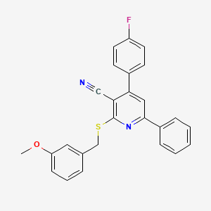 4-(4-Fluorophenyl)-2-[(3-methoxybenzyl)sulfanyl]-6-phenylpyridine-3-carbonitrile