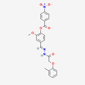 2-methoxy-4-[(E)-{2-[(2-methylphenoxy)acetyl]hydrazinylidene}methyl]phenyl 4-nitrobenzoate