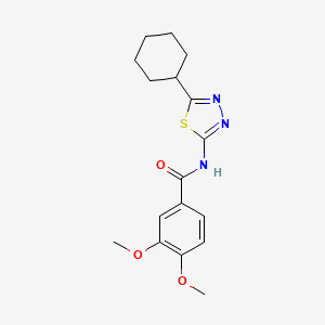 molecular formula C17H21N3O3S B11542217 N-(5-cyclohexyl-1,3,4-thiadiazol-2-yl)-3,4-dimethoxybenzamide 