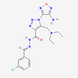 molecular formula C17H20ClN9O2 B11542218 1-(4-amino-1,2,5-oxadiazol-3-yl)-N'-[(E)-(3-chlorophenyl)methylidene]-5-[(diethylamino)methyl]-1H-1,2,3-triazole-4-carbohydrazide 