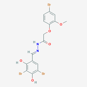 2-(4-bromo-2-methoxyphenoxy)-N'-[(E)-(3,5-dibromo-2,4-dihydroxyphenyl)methylidene]acetohydrazide