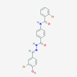 molecular formula C21H15Br2N3O3 B11542342 2-bromo-N-(4-{[(2E)-2-(3-bromo-4-hydroxybenzylidene)hydrazinyl]carbonyl}phenyl)benzamide 