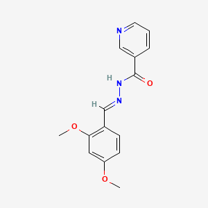 molecular formula C15H15N3O3 B11542408 N'-[(E)-(2,4-dimethoxyphenyl)methylidene]pyridine-3-carbohydrazide 